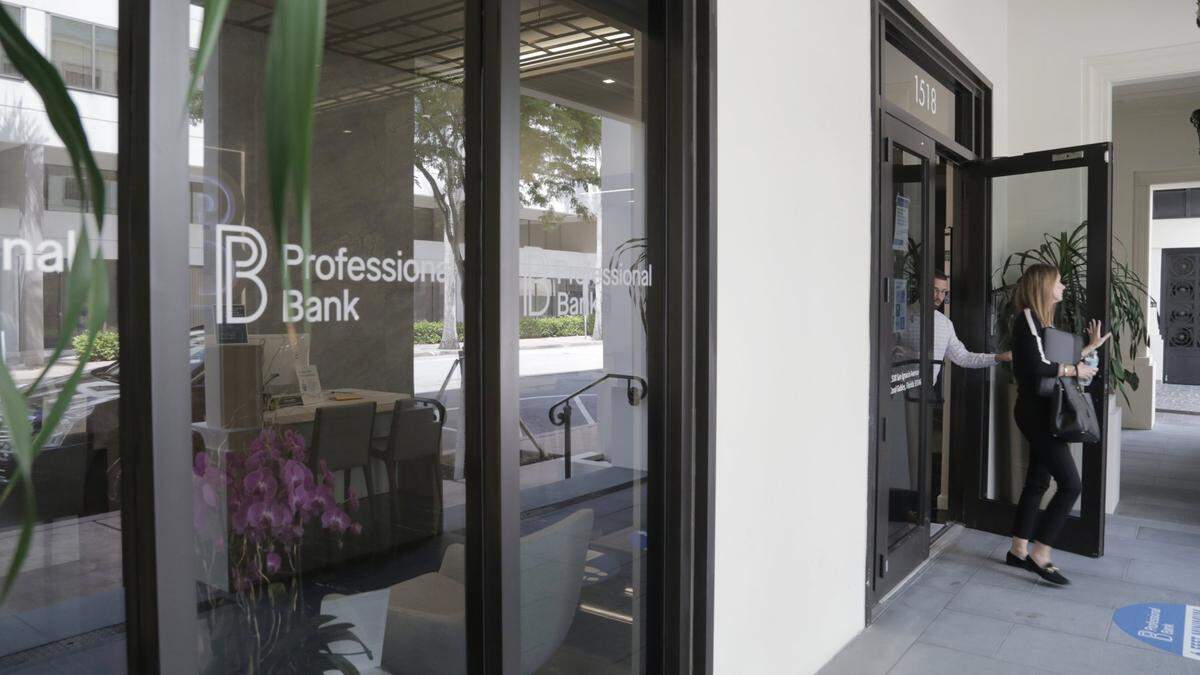 Professional Bank’s office at 1518 San Ignacio Ave. in Coral Gables. It’s one of the bank’s eight full-service branches.