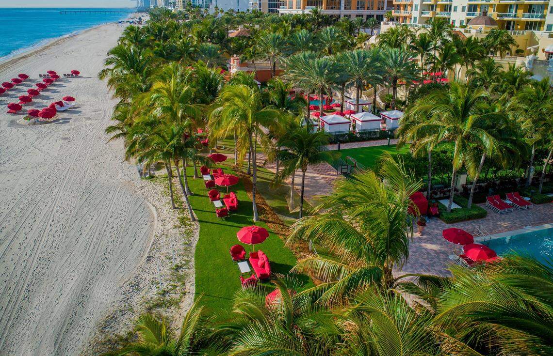The lush landscaping at Acqualina Resort in Sunny Isles Beach.