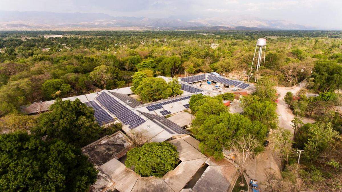 Hôpital Albert Schweitzer in Deschapelles, a town in central Haiti. The solar-powered hospital was founded in 1956 by Larry and Gwen Mellon.