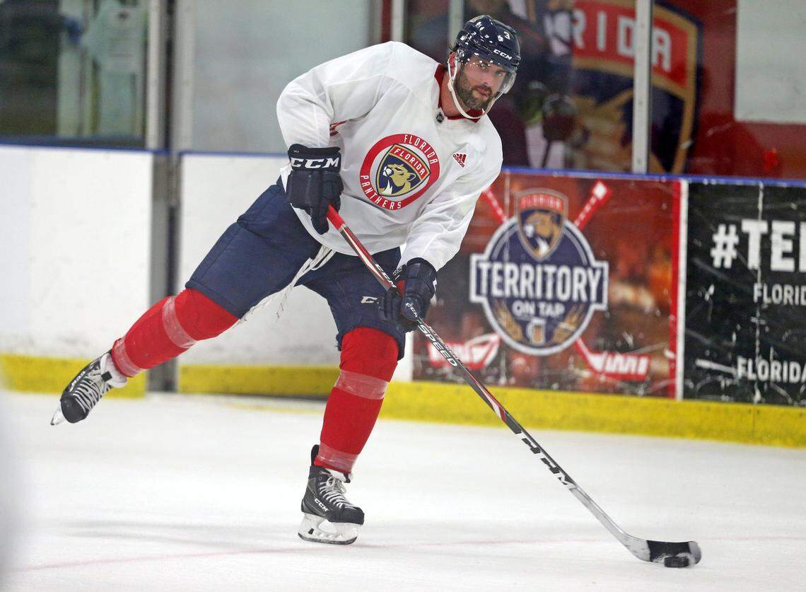 Florida Panthers Keith Yandle (3) at their practice facility at the Ice Den in Sunrise, Florida, July 17, 2020.