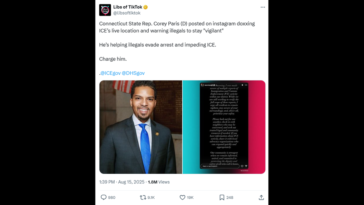 The post shared by “Libs of TikTok” on X.