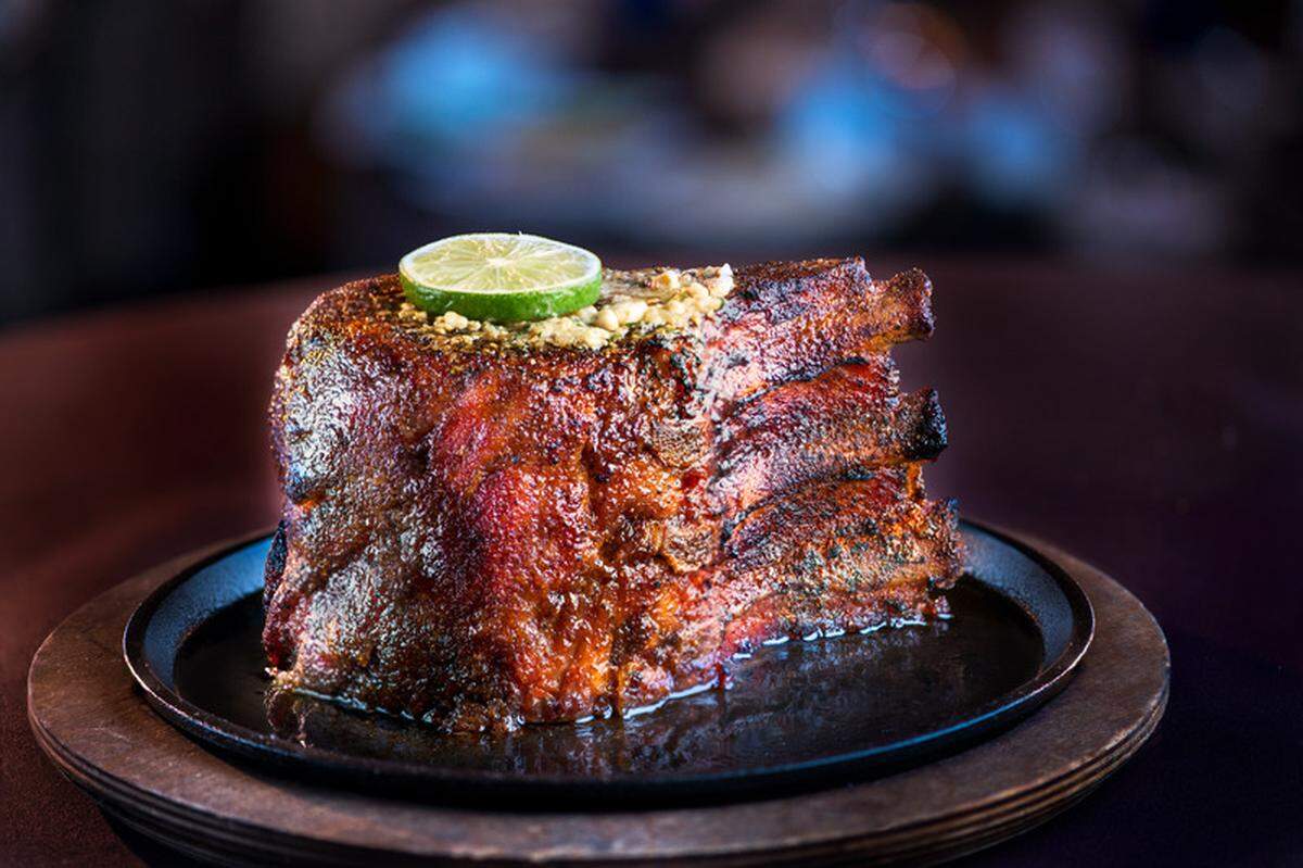 The famous pork chop at Perry’s Steakhouse.