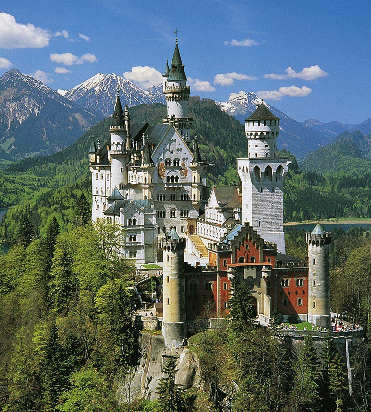 Bavaria’s “Mad” King Ludwig built Europe’s most escapist retreat, Neuschwanstein Castle, the epitome of 19th-century Romanticism, in the Bavarian Alps of Germany.