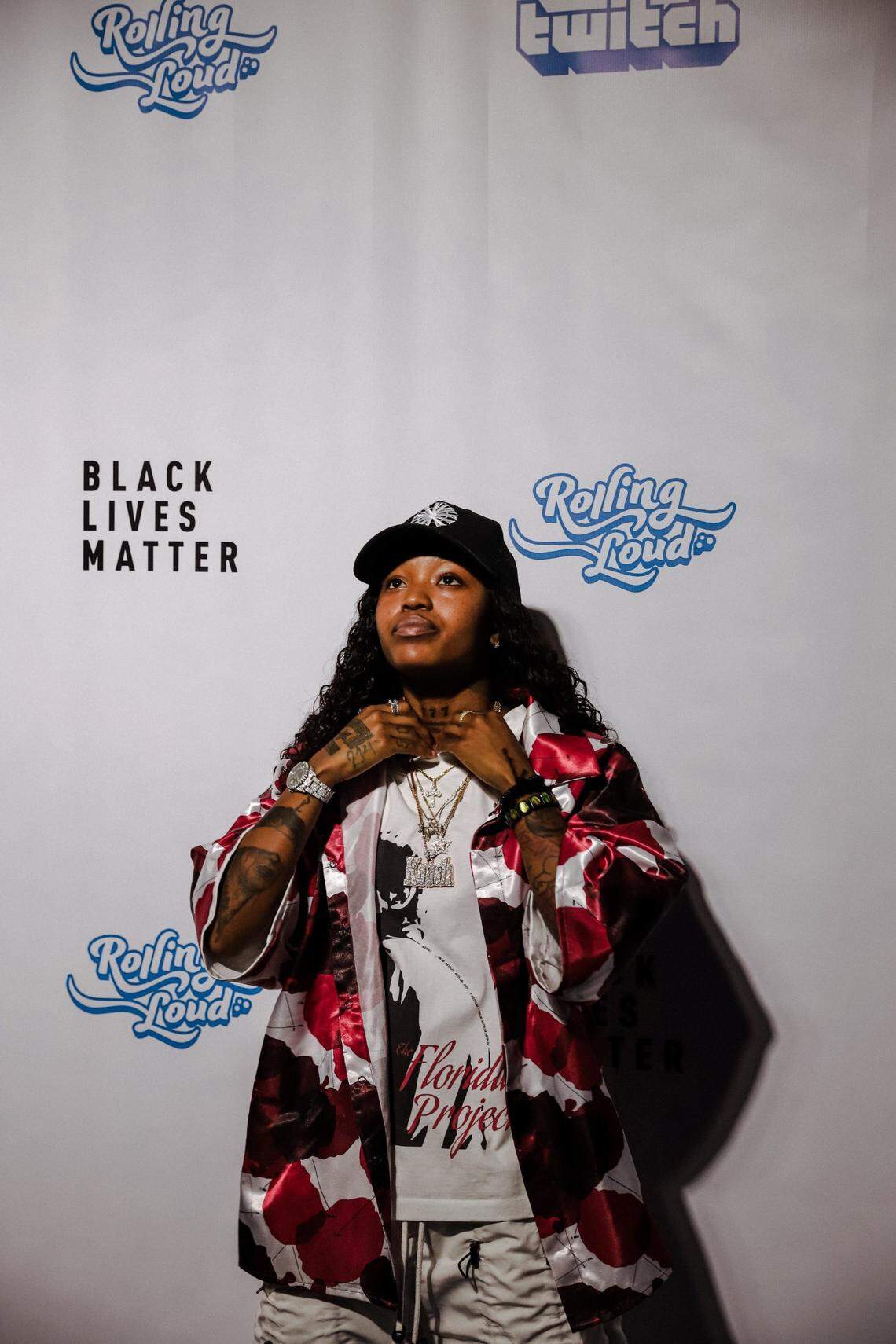 Recording artist Kaash Paige poses in front of a back drop at Rolling Loud’s two-day virtual Loud Stream festival in Miami, Florida, on Saturday, September 12, 2020. Paige is scheduled to perform on day 2 of  Rolling Loud Miami.