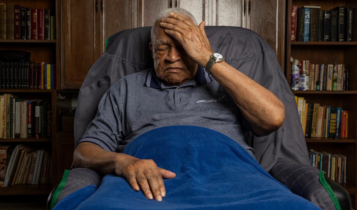 David Lawrence Adderley, 86, is photographed at his home in Miami-Dade on Thursday, Aug. 29, 2024.