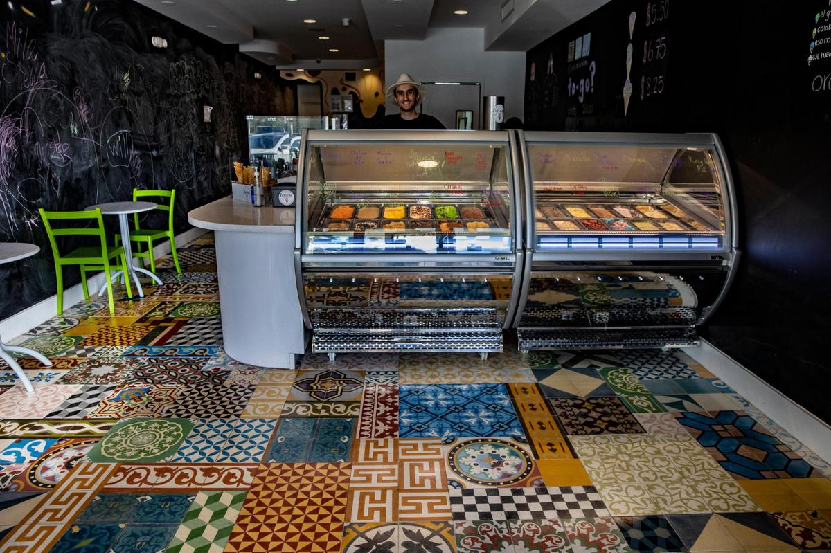 The tile floors at the Pinecrest shop are similar to the floors at the original Azucar in Little Havana.