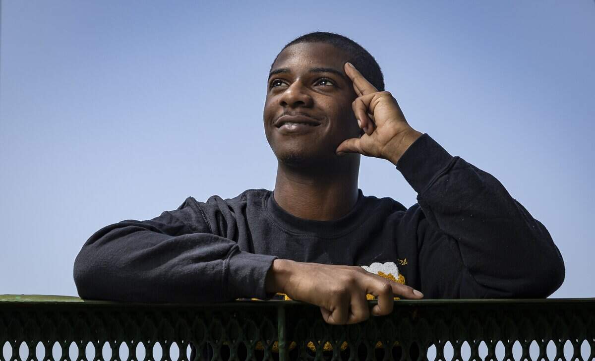 Camron Drummond, 24, who has been struggling to find a job after recently graduating from Alabama State University, is photographed at West Ken Lark Park on Wednesday, July 8, 2026, in Lauderhill, Fla.