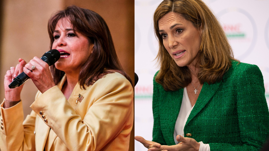 Annette Taddeo, a Democratic Florida senator, is challenging U.S. Rep. Maria Elvira Salazar, a Republican, for Florida’s Congressional District 27. Both candidates have focused on immigration and threats on democracy in appealing to the district’s large Hispanic community.
