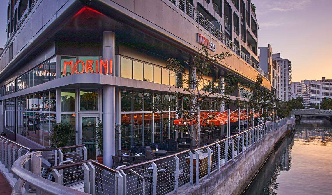 Osteria Morini has outdoor seating along the Collins Canal.