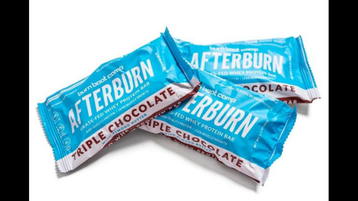 Burn Boot Camp Afterburn Grass-Fed Whey Protein Bars (60 grams) Triple Chocolate Almond