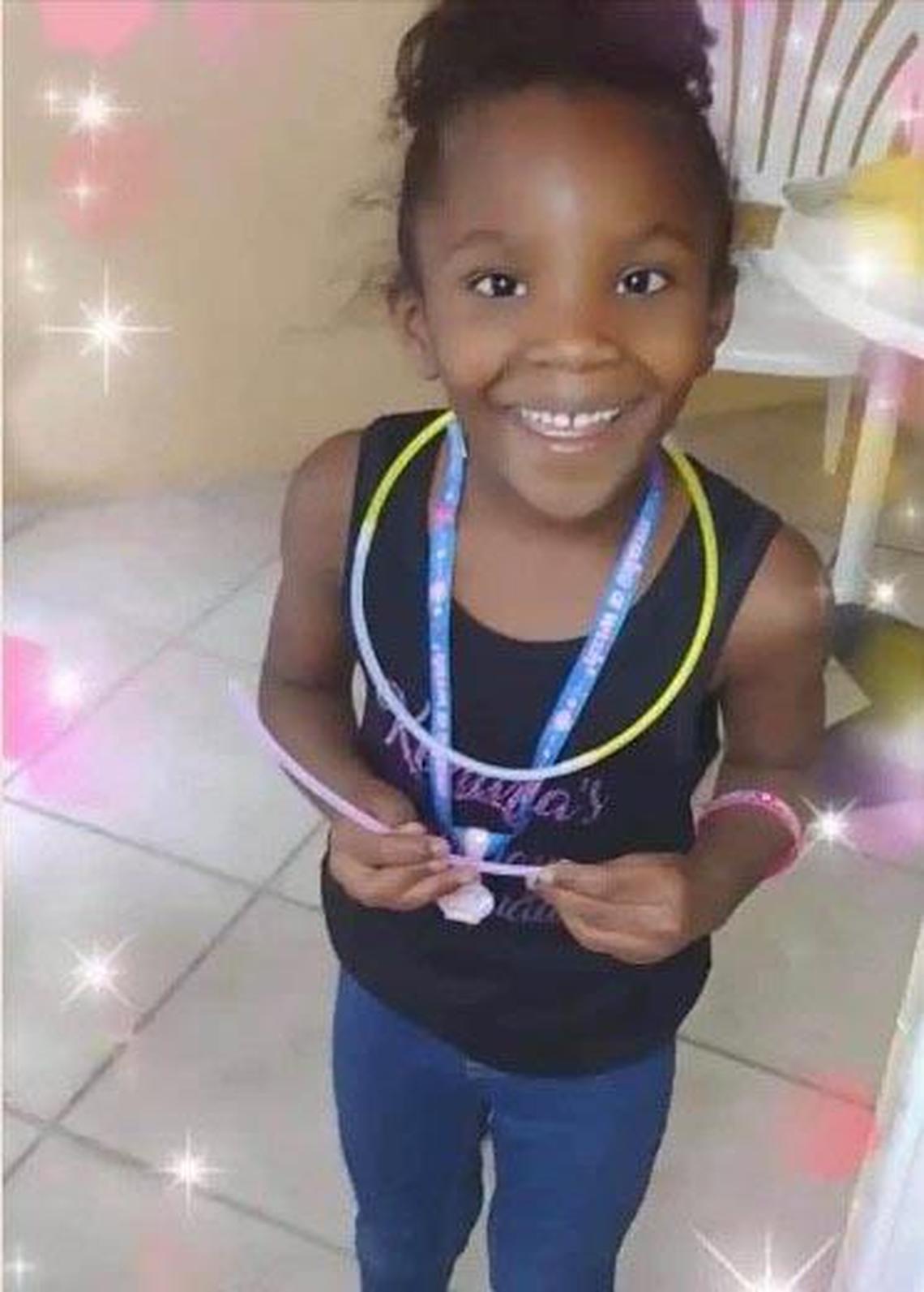 Alana Washington, 7, died Monday after being shot Saturday evening in a drive-by in Miami’s Brownsville neighborhood.