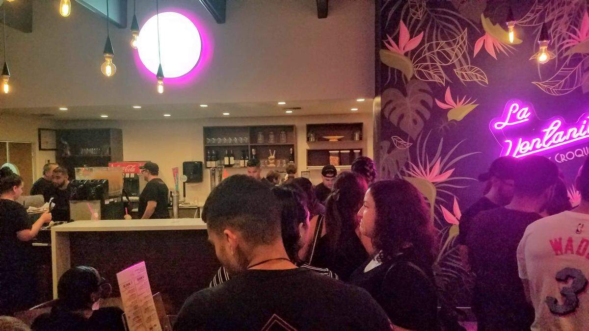 You order at the counter, grab a seat (if you can fid one) and they’ll text you when your order is ready for pickup.