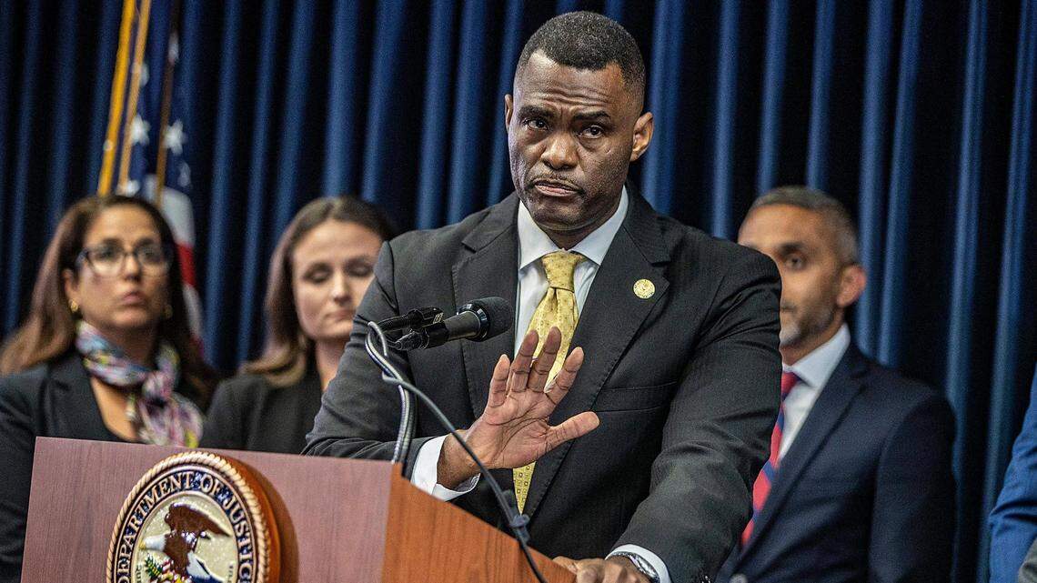 U.S. Attorney Markenzy Lapointe was among the attendees at a meeting with top Department of Justice officials in Miami to discuss improving legal access for the indigent.