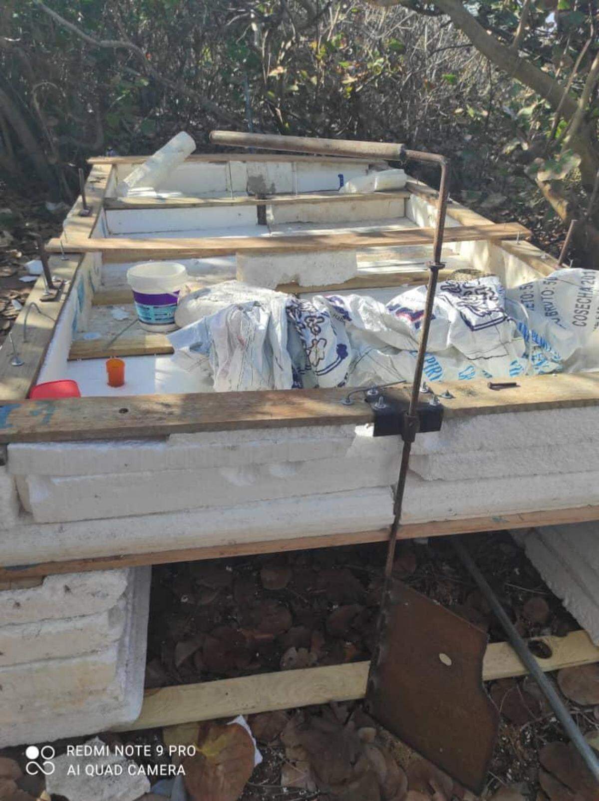 A makeshift raft was located in Havana, Cuba, on Feb. 10, 2021. The Coast Guard was searching for the 10 missing people who were aboard the raft when it departed Cuba on Feb. 7.