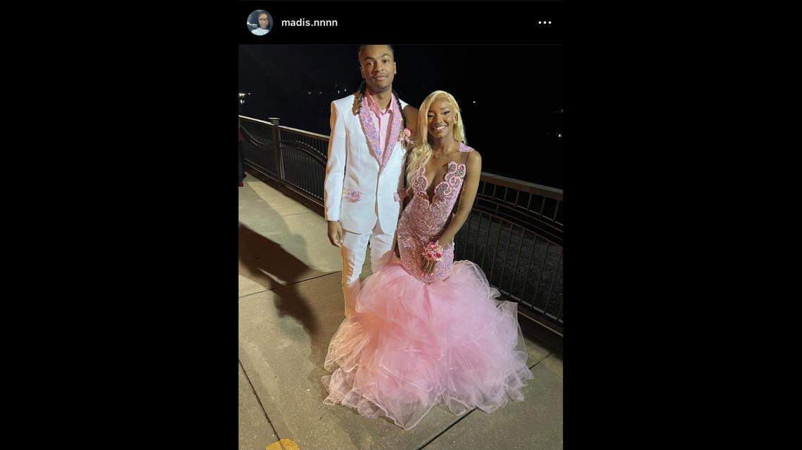 Madison Sims and Samuel Brown died when the car they were in after prom was trapped beneath a semi-truck in Alabama, reports say.