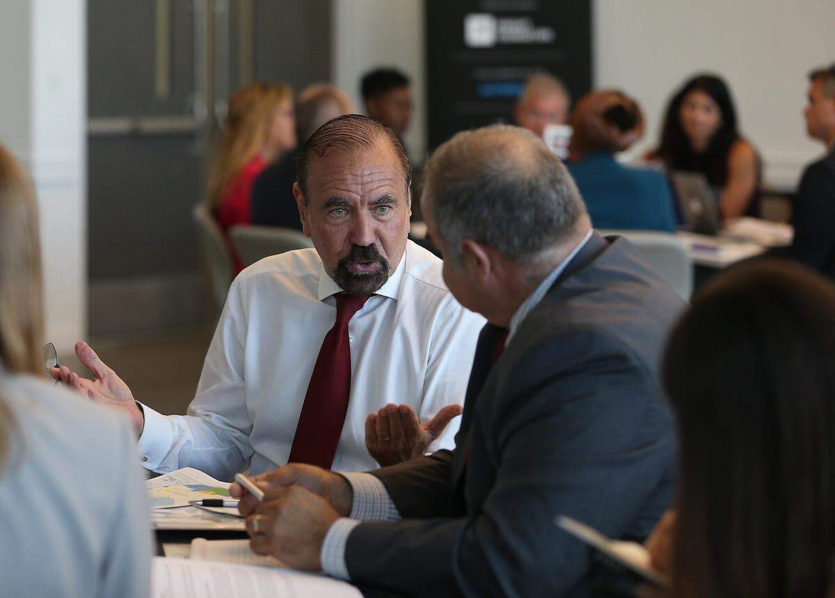 Florida Influencer Jorge Perez, CEO of the Related Group, participates in a breakout session on the environment on Tuesday during the Florida Priorities Summit at the University of Miami.  The Florida Influencer Series is the beginning of a conversation among leaders, decision makers, and voters to put a sharp focus on a shared vision for Florida.