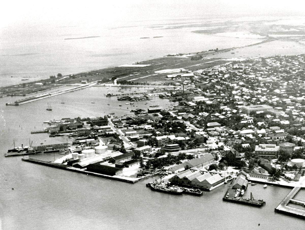 Aerial of the Naval Station in Key West, circa 1938.