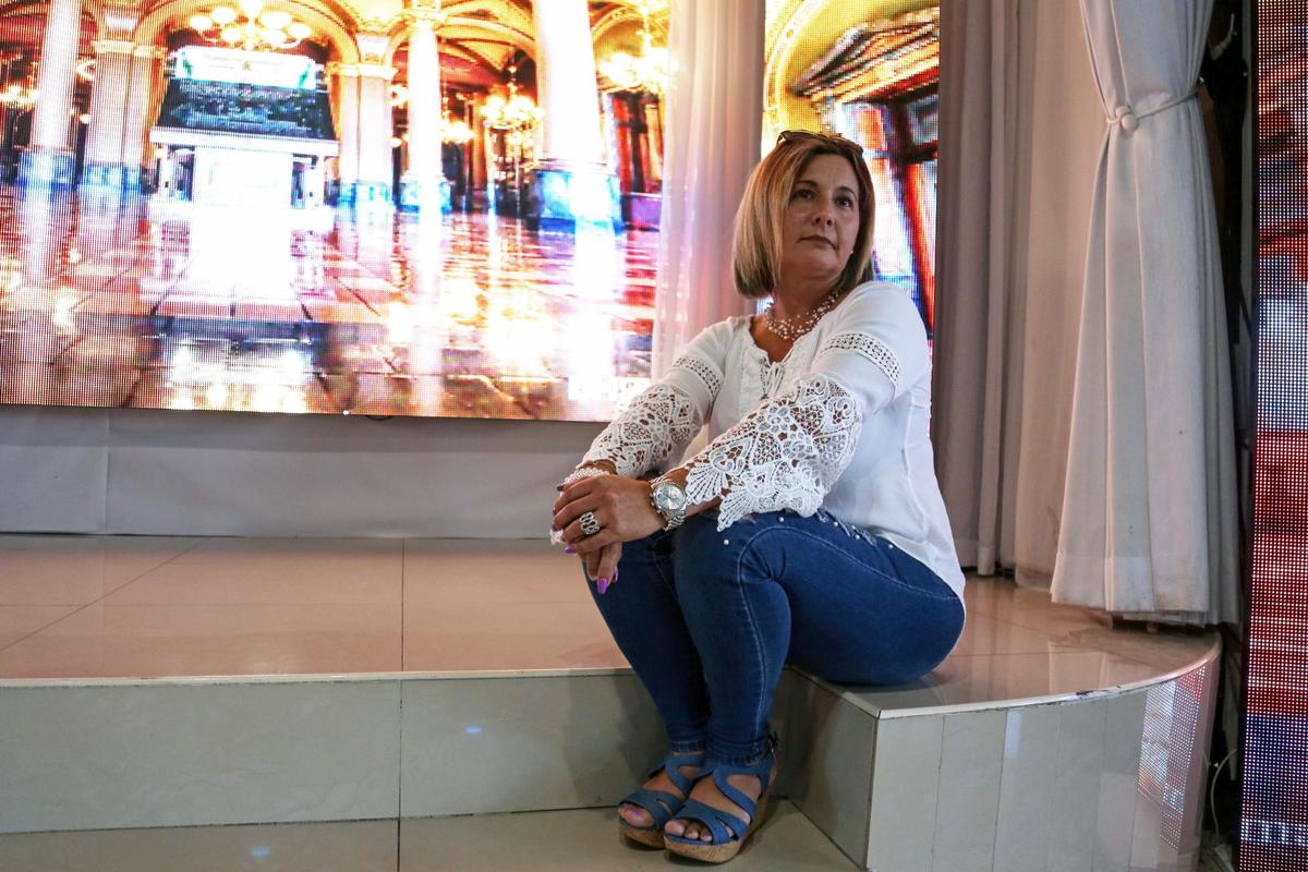 Banquet hall owner Freya Guerrero of Studio305 Reception Hall inside one of the venues at Birdside Banquet Hall in Tamiami, Florida, Thursday, August 13, 2020.