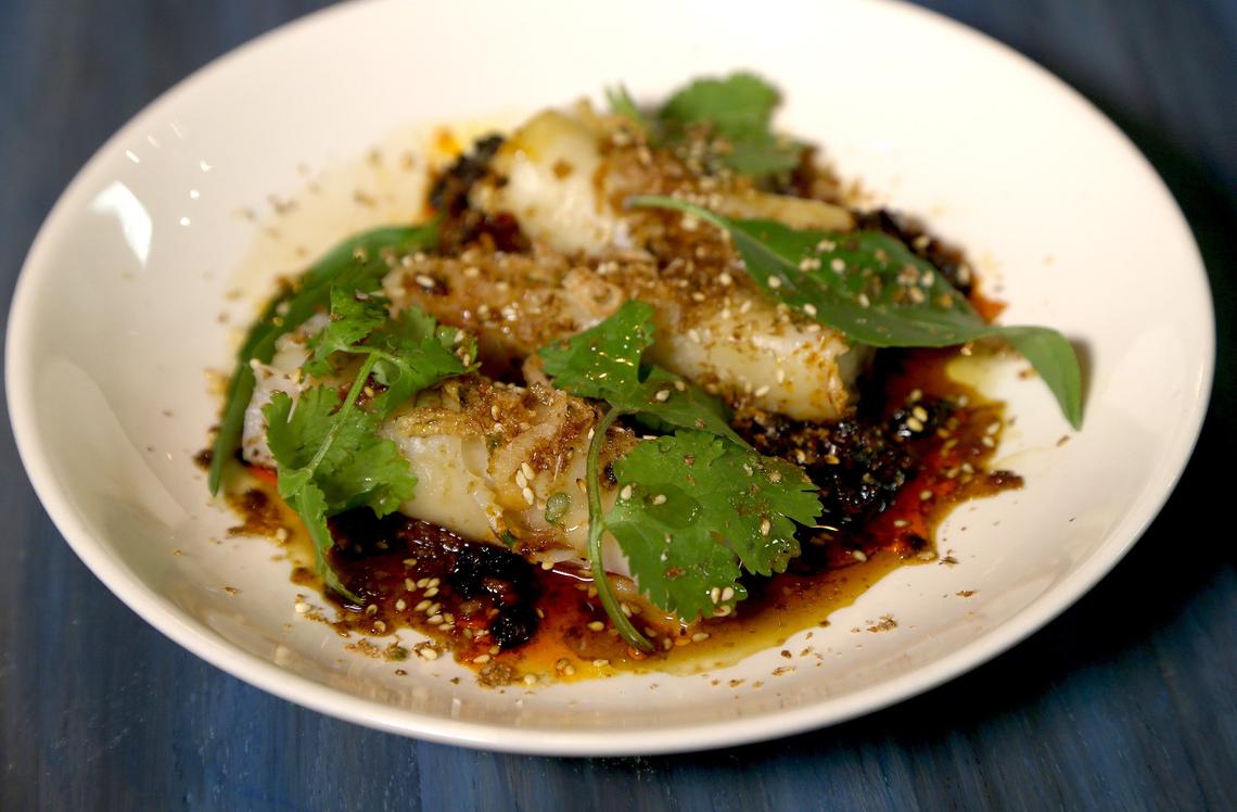 The chung fun at at Balloo is a tribute to Timon Balloo’s mother’s Cantonese cooking. The rice crepes are infused with shrimp and scallion, splashed with soy and fish sauce.