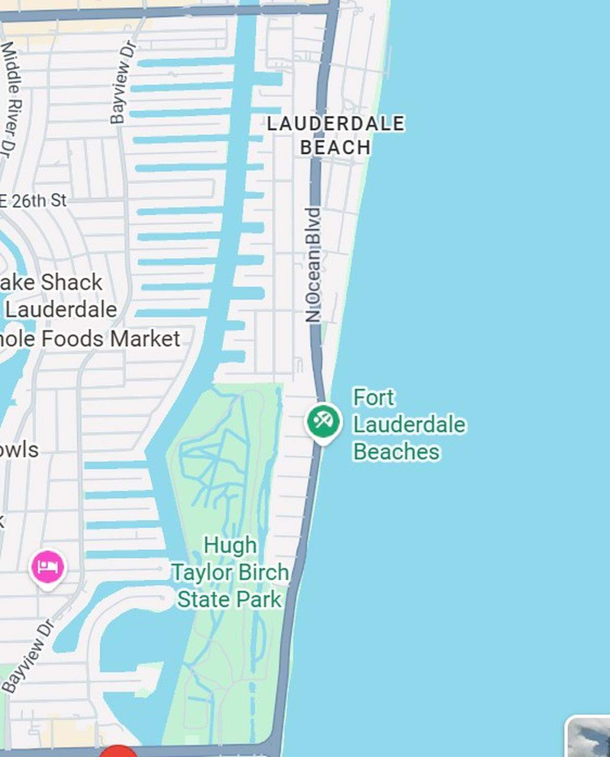 A map shows the area where a newly-approved slow speed zone is located on the Intracoastal Waterway in Fort Lauderdale.