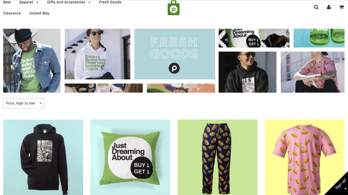 This week, Publix released a new clothing line and accessories on its Publix Store website that feature “PubSub” themes and tributes to the Florida-based supermarket.