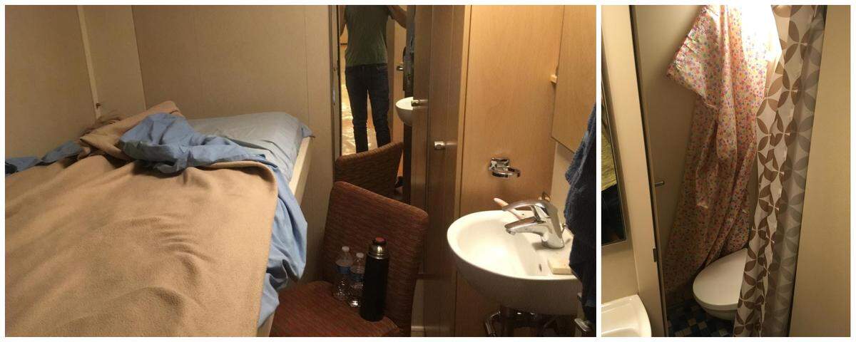 Bruno Cruells, 30, spent four days alone in a windowless cabin on Royal Caribbean Cruises’ Celebrity Equinox ship after being moved from two different ships. The bed folded down from the wall and the toilet was inside the shower.