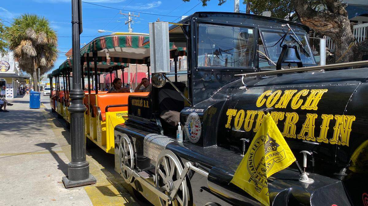 The Conch Tour Train is a popular attraction in Key West.