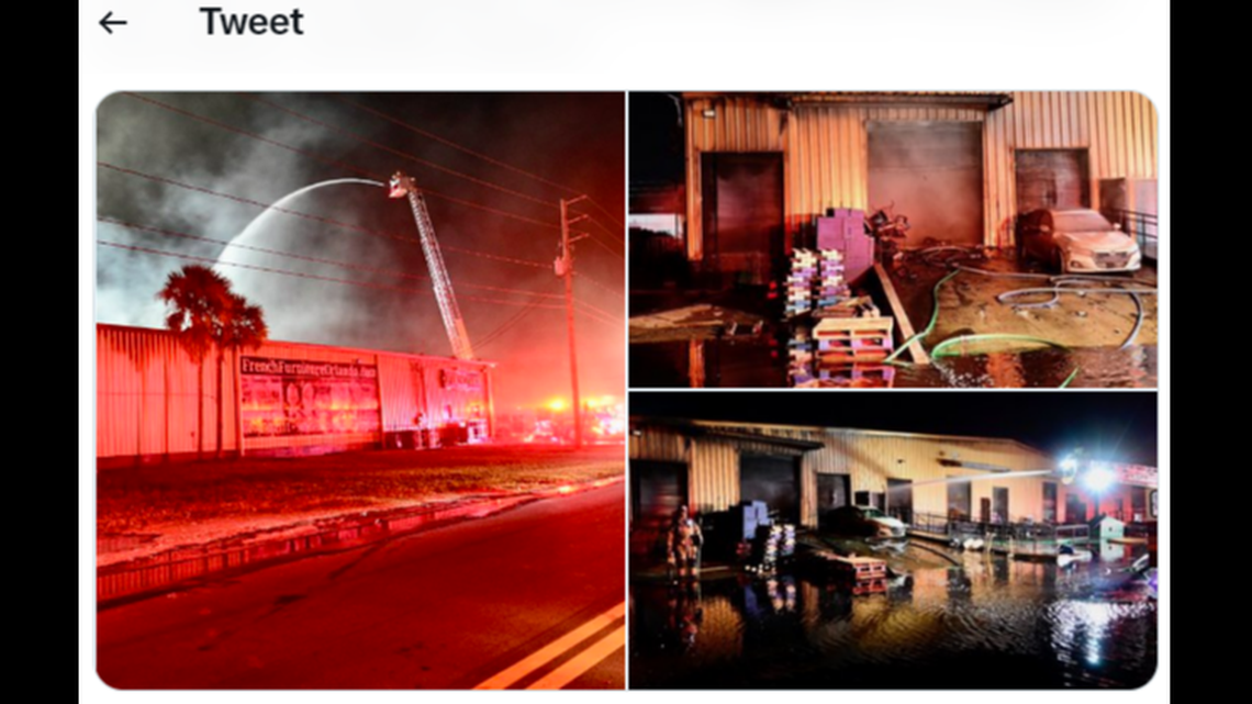 At least four people were hurt in the Orlando-area fire, Florida officials said.