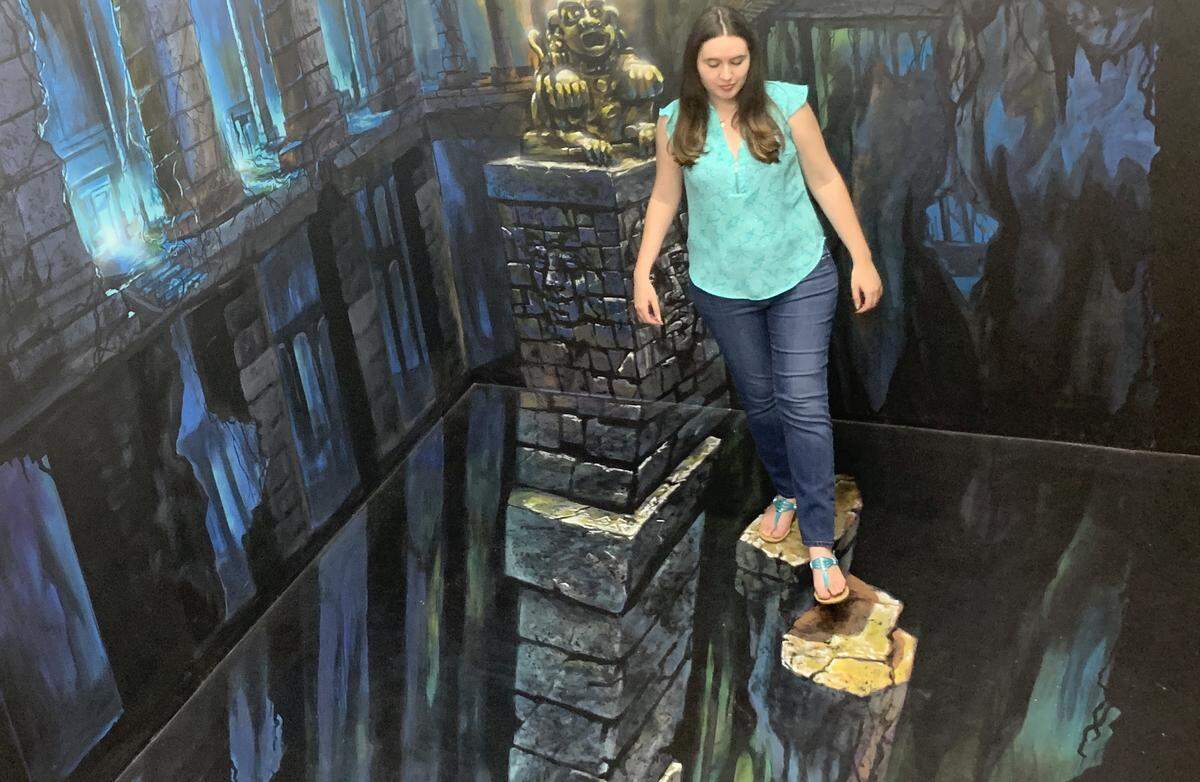Pro Tip: For this 3D illusion, have your photographer stand on the stairs to help create depth.