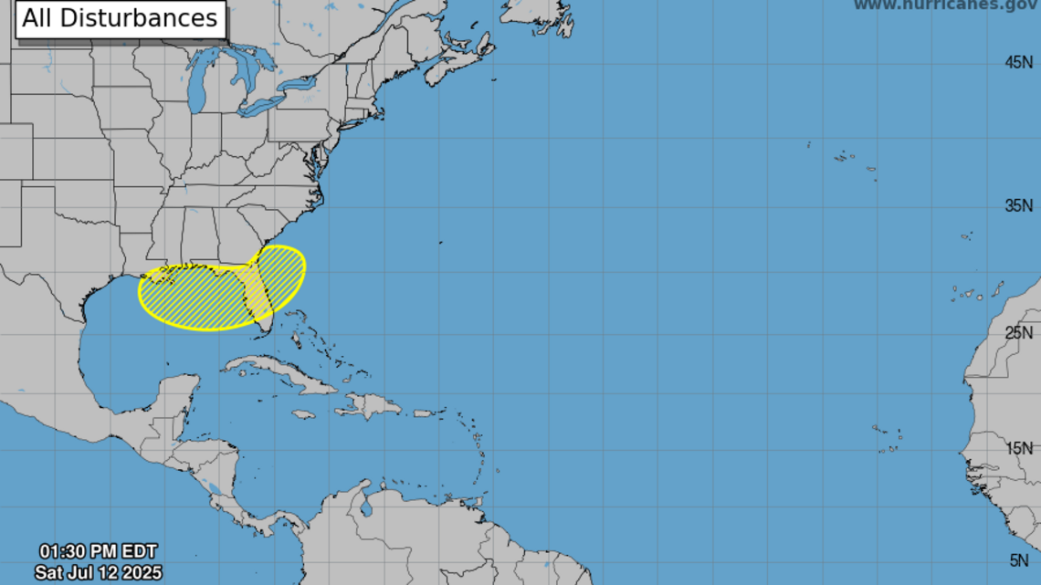 Hurricane center watching system off North Florida. It’s already causing rain across state