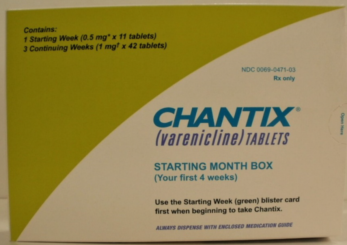 The blister box of Chantix that’s been recalled.