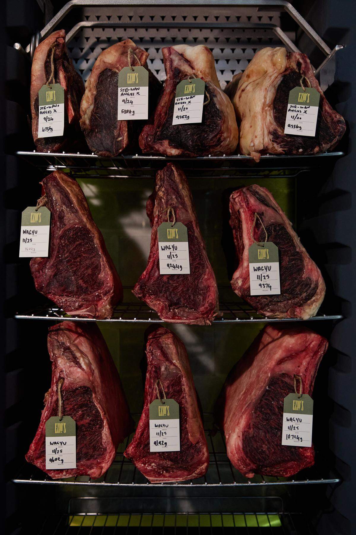 Dry-aged steak is one of the specialties at Ezio’s in Miami Beach.