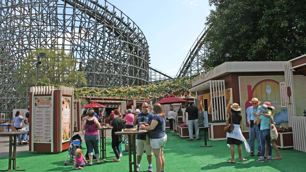 People drink beer at Busch Gardens