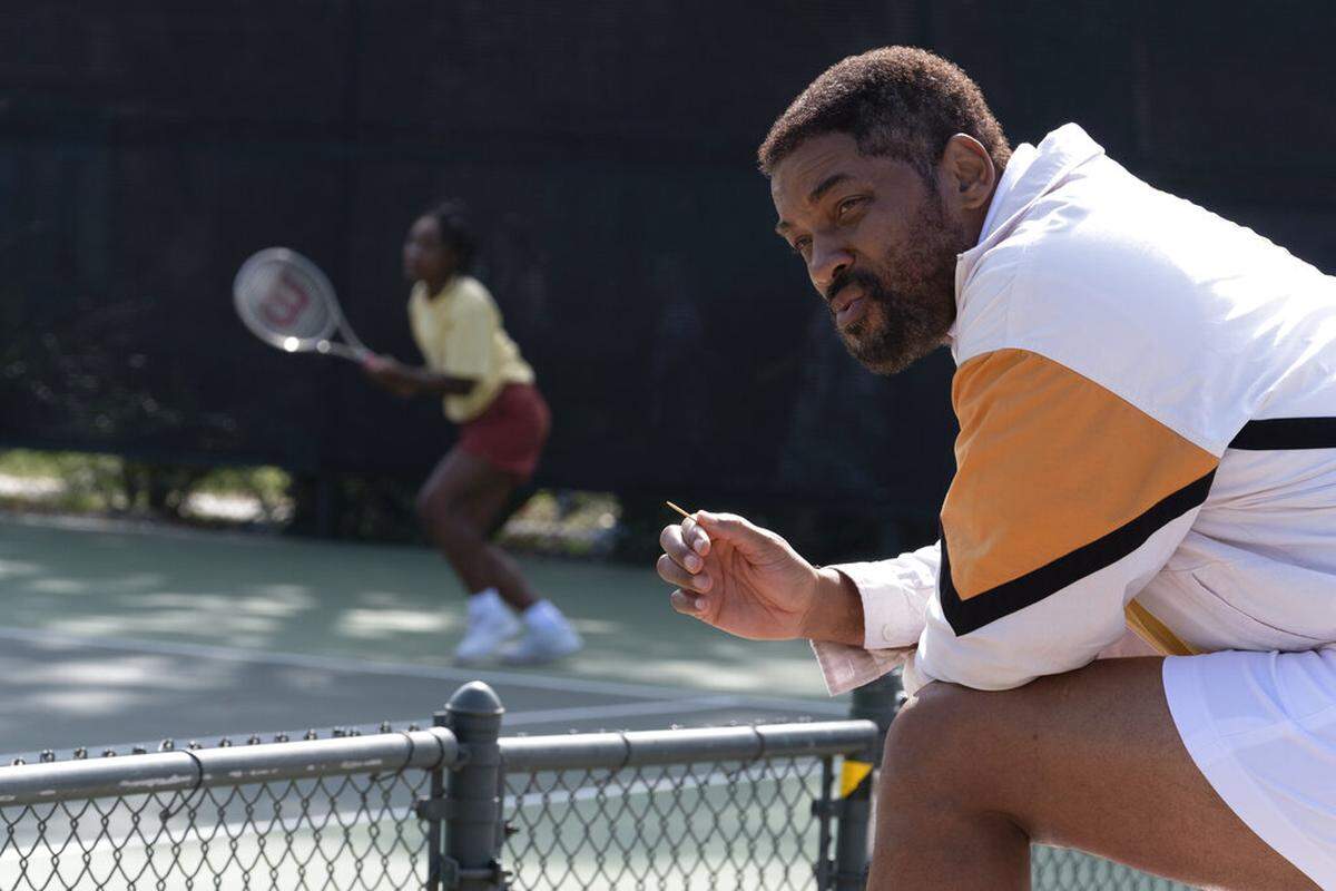 This image released by Warner Bros. Pictures shows Will Smith in a scene from “King Richard.” (Warner Bros. Pictures via AP)