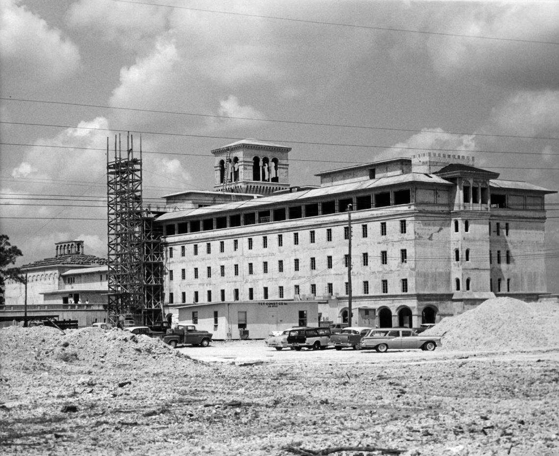 Construction progress on Baptist Hospital in 1960.