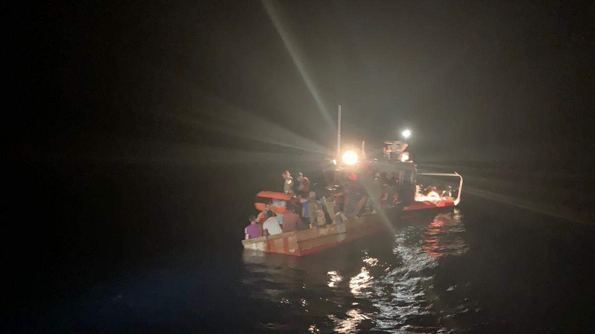 The U.S. Coast Guard caught 27 Cuban migrants at sea about five miles off Key West on July 27, 2019.