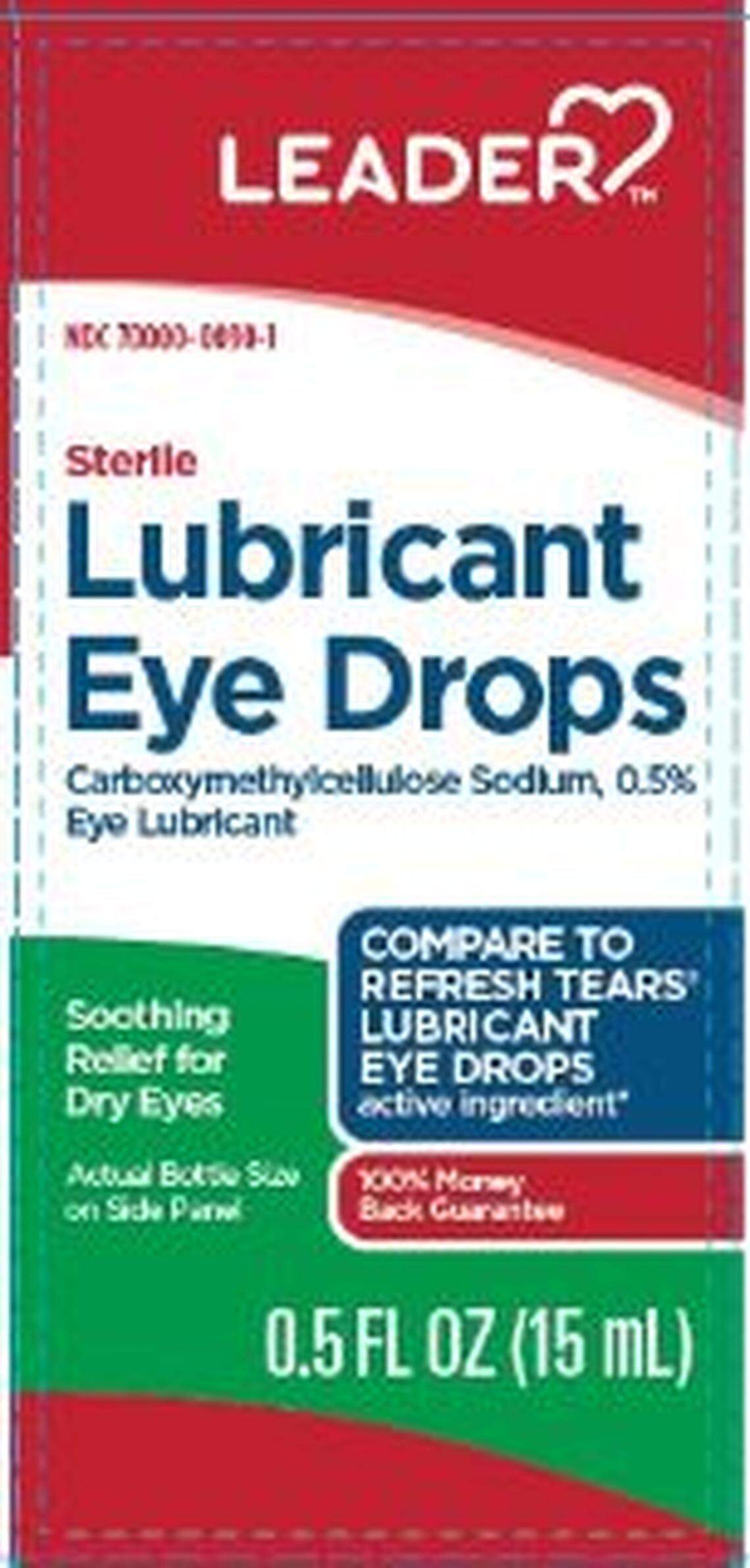 One of the recalled Leader Lubricant Eye Drops
