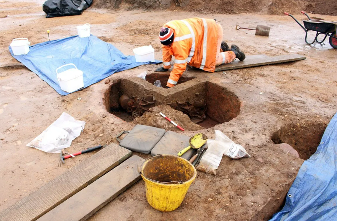 The cess pits were built into pre-existing ditches, which likely served as drainage, officials said.