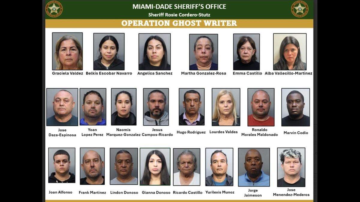 The Miami-Dade Sheriff’s Office released the mug shots for 22 motor vehicle tag clerks accused of illegally accessing people’s information from the Florida Department of Highway Safety and Motor Vehicles.