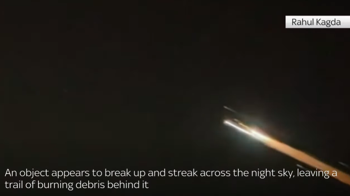 A meteor-like object appeared in the sky above Australia and Tasmania. It turned out to be a Russian rocket falling back to earth after a launch.
