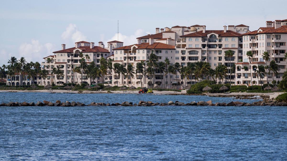 A view of Fisher Island from South Pointe Park on Wednesday, Oct. 12, 2022, in Miami Beach, Florida.