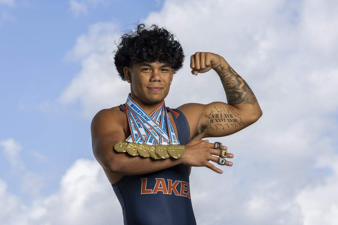Kalias Nazario, Mater Lakes Academy High School, Wrestling. All-Dade players photographed at Brian Piccolo Sports Park on Tuesday, March 31, 2026, in Cooper City, Fla.
