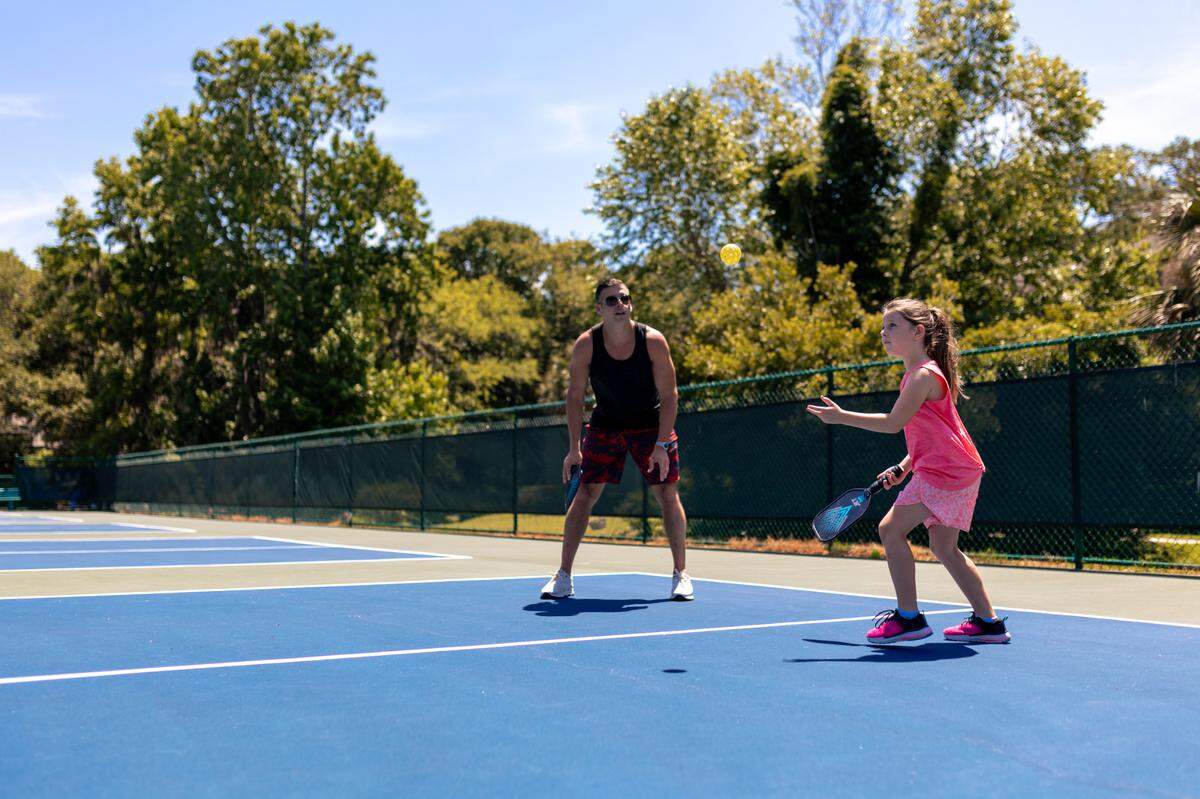 Pickleball isn’t just for pros — the whole family can join in at the Omni Amelia Island Resort.
