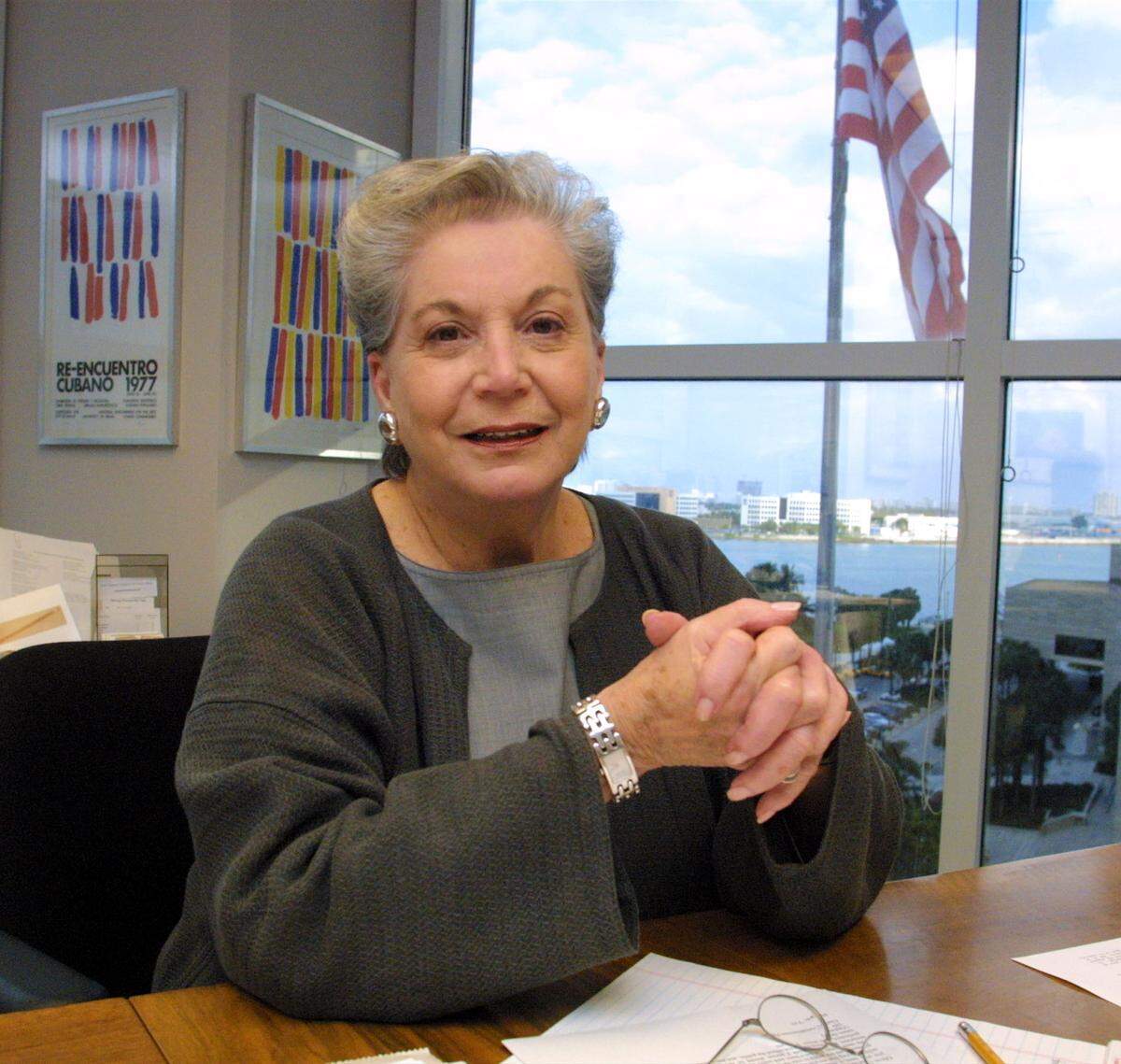 Ruth Shack in her office at the Dade Community Foundation in 2002.