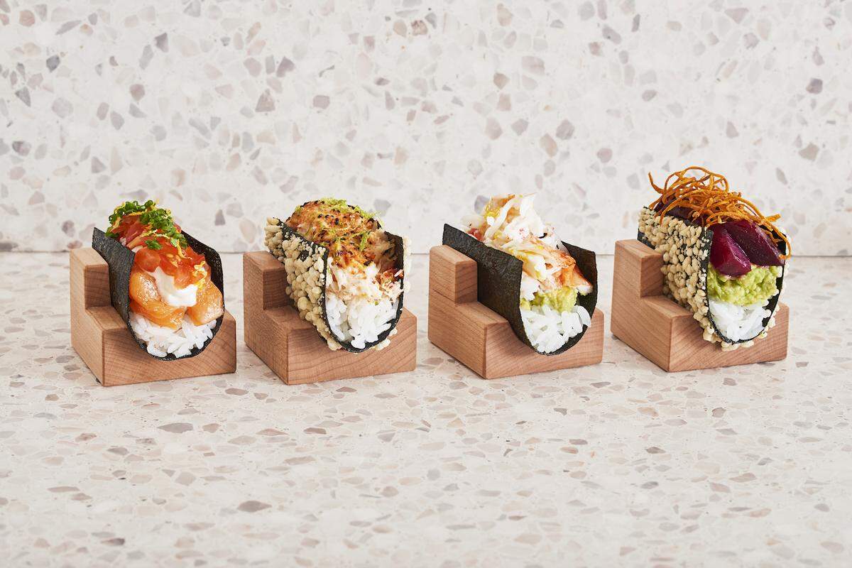 Temaki — open-style hand rolls — at Nami Nori restaurant in Miami’s Design District.