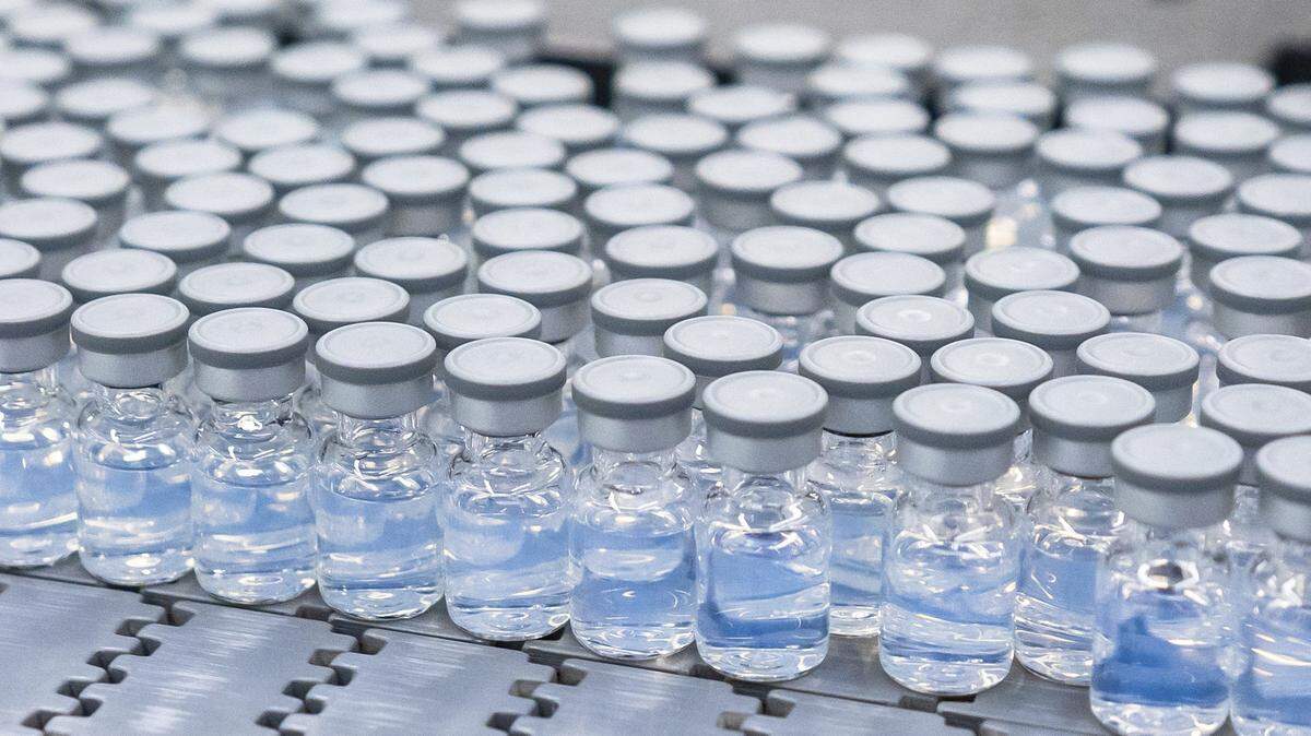 This August 2022 photo provided by Pfizer shows vials of the company’s updated COVID-19 vaccine during production in Kalamazoo, Mich. (Pfizer via AP)