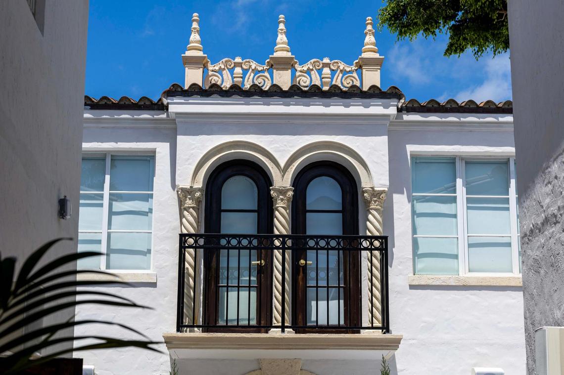 A detail shot showing a portion of the hotel at Donatella on Thursday, May 1, 2025, in Miami Beach, Fla.