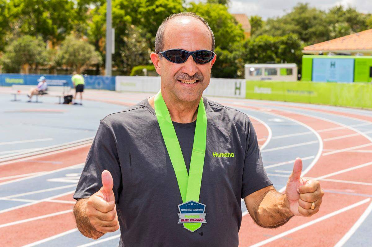Oscar Fabra, 59, is one of twelve Humana Game Changers at this year’s National Senior Games.