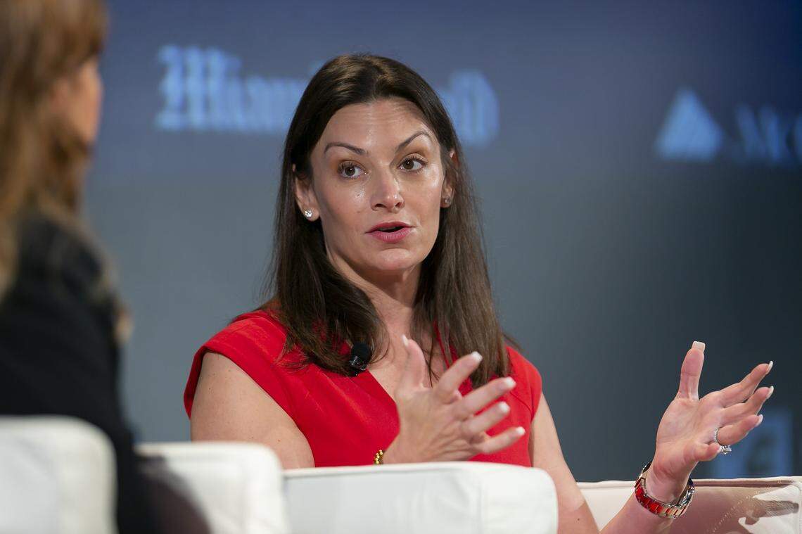 Florida Agriculture Commissioner Nikki Fried participates on a panel at the Florida Priorities Summit at the University of Miami in Coral Gables, Florida, on Tuesday, Nov. 19, 2019.