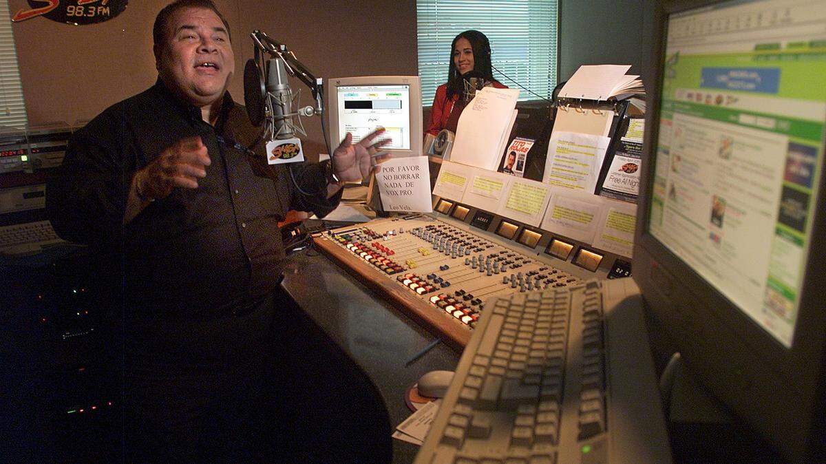 WRTO-FM programming director Leo Vela, seen here in the station’s studio April 17, 2001, had said radio playlists are driven by research and audience tastes.